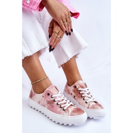 Pantofi sport la modă Big Star LL274044 Roz-Bej alb 1