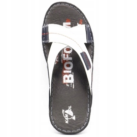 Kampol Papuci bărbați din piele 200 / B alb albastru marin 7 Kampol Papuci bărbați din piele 200 / B alb albastru marin 7