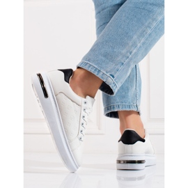 Pantofi sport dama Shelovet alb cu model 2 Pantofi sport dama Shelovet alb cu model 2