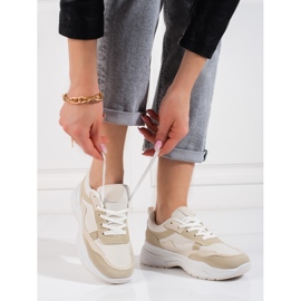 Pantofi sport dama cu siret Shelovet bej 2