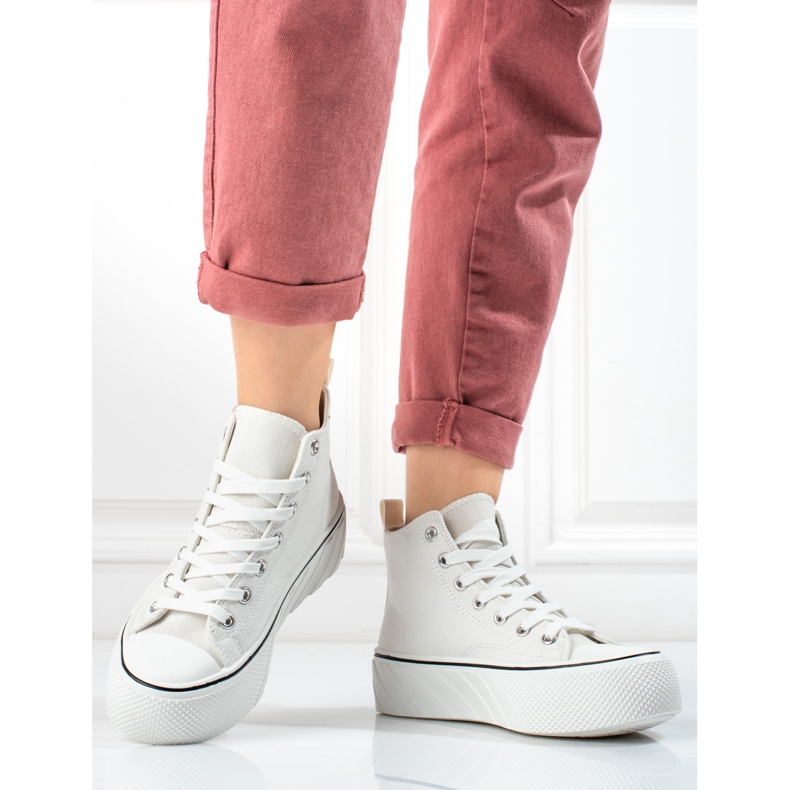 Tenisi înalți albi Shelovet de damă 1