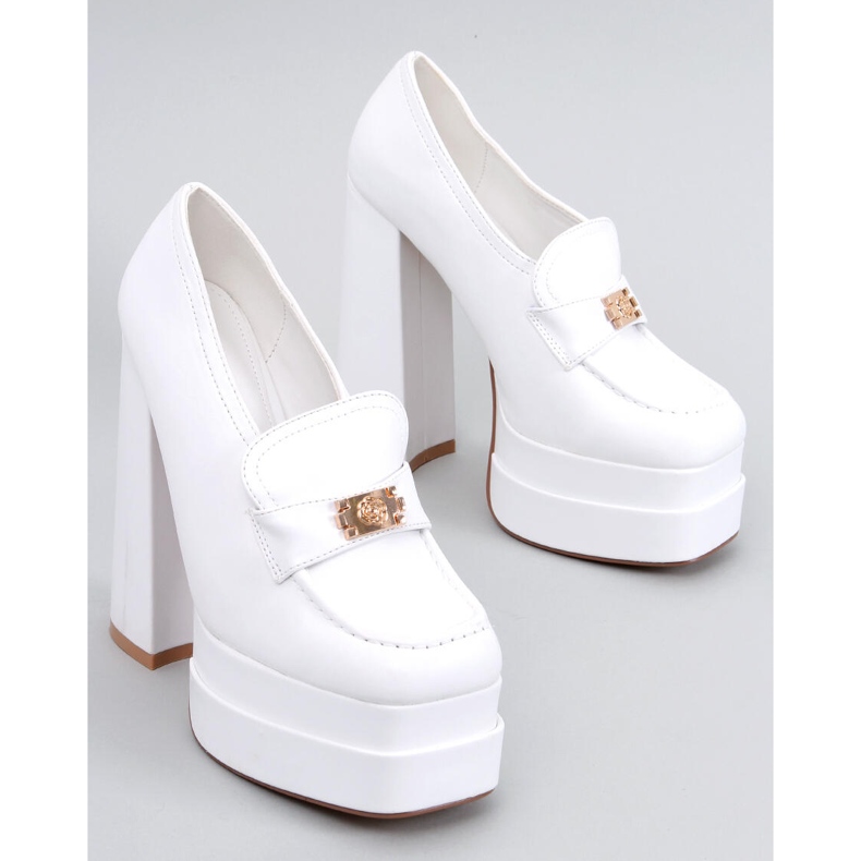PA1 Mocasini cu toc inalt Ambra White alb 1