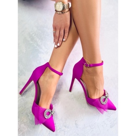 Seastar Stilettos cu fundita din tul violet Triana 1 Seastar Stilettos cu fundita din tul violet Triana 1