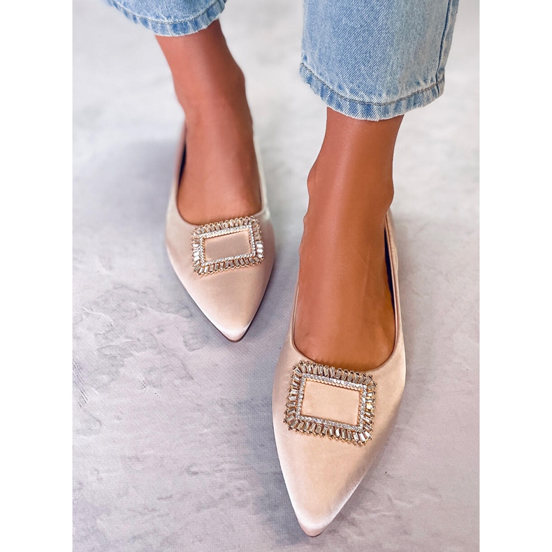 PA1 Balerini eleganti cu pietre Lorella Beige bej 1
