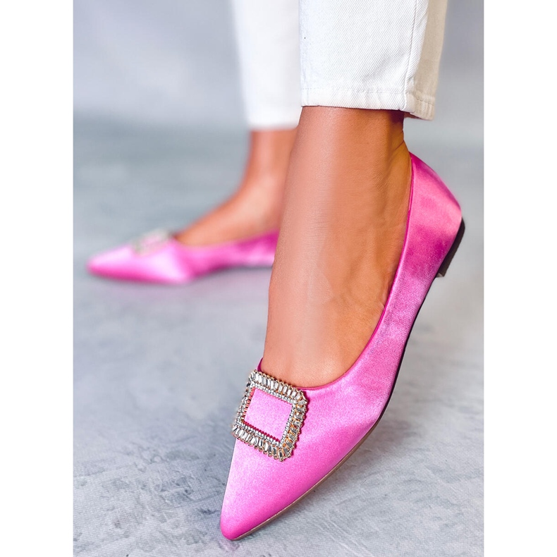 PA1 Balerini eleganti cu pietre Lorella Fushia roz 2 PA1 Balerini eleganti cu pietre Lorella Fushia roz 2