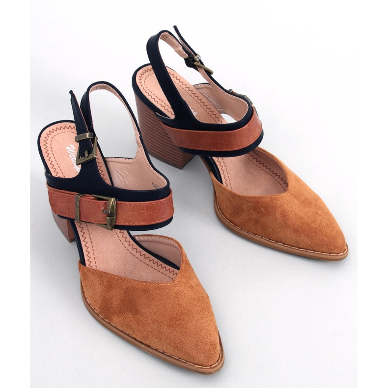 BM Pompe Chiatti Camel cu toc deschis maro 2