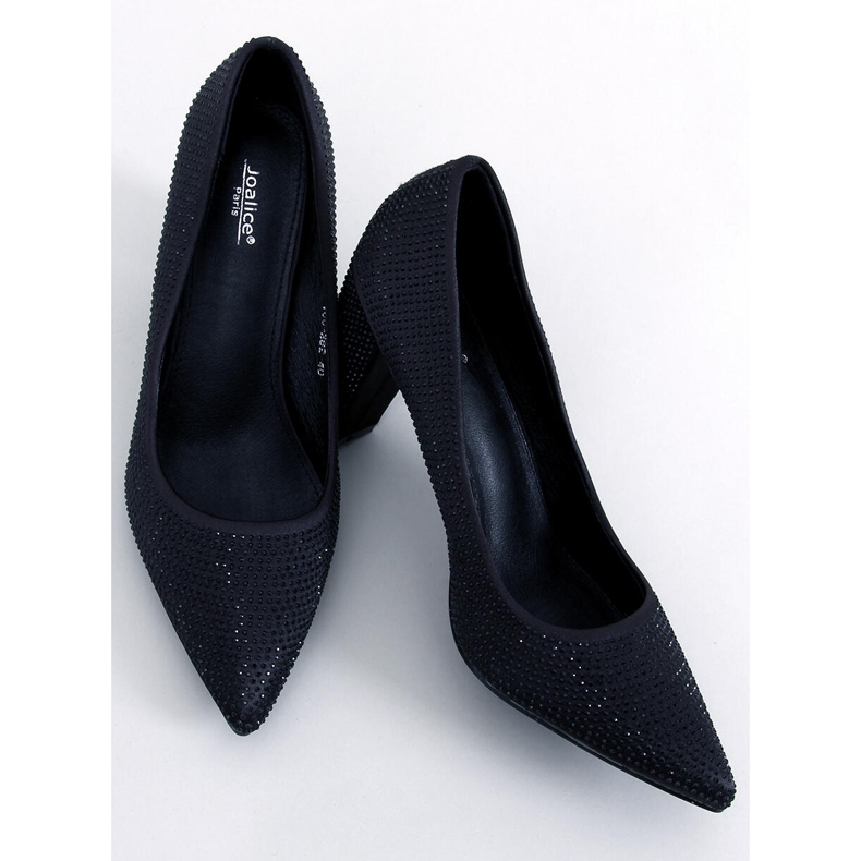 BM Marisa Pompe cu toc inalt cu margele negre negru 1