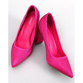 Pompe cu toc inalt cu pietre Marisa Fuchsia roz 1
