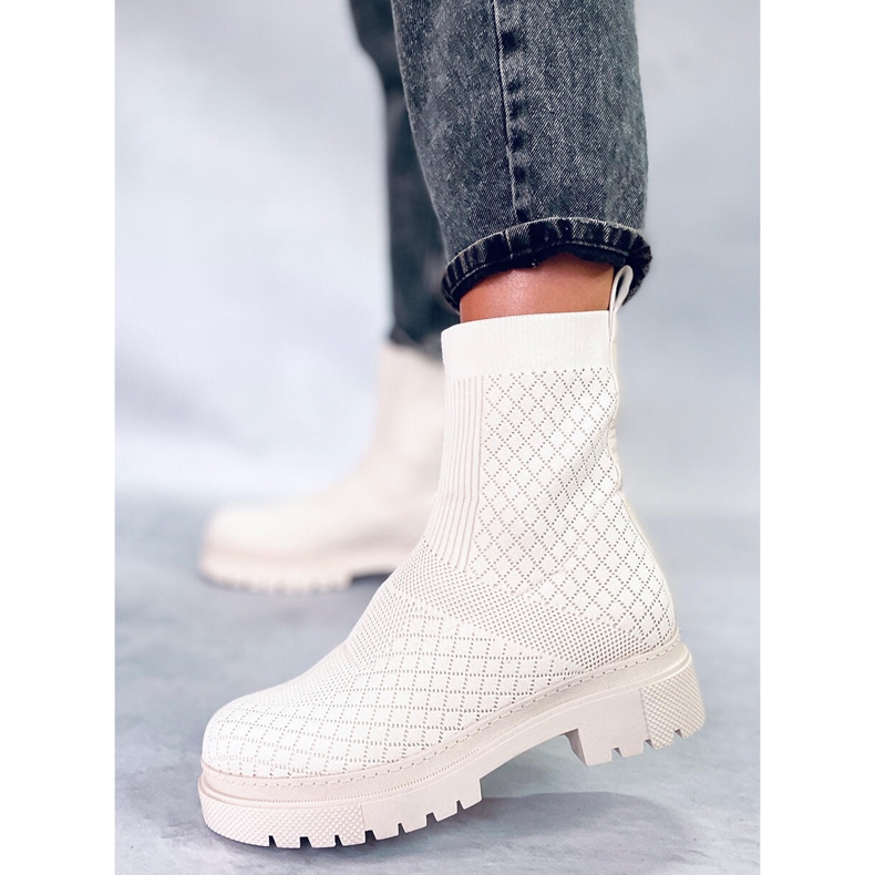 BM Cizme șosete cu model Rueda Beige bej 2