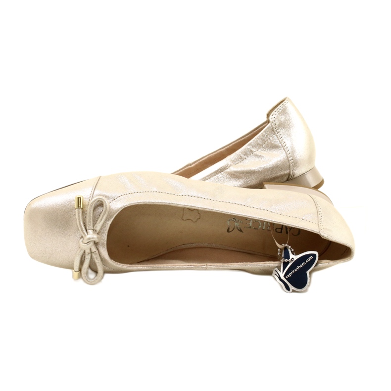Pantofi pentru femei Caprice Ballerinas cu un arc 9-22104-20 354 Taupe Sue.Met argint 5