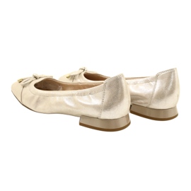 Pantofi pentru femei Caprice Ballerinas cu un arc 9-22104-20 354 Taupe Sue.Met argint 4