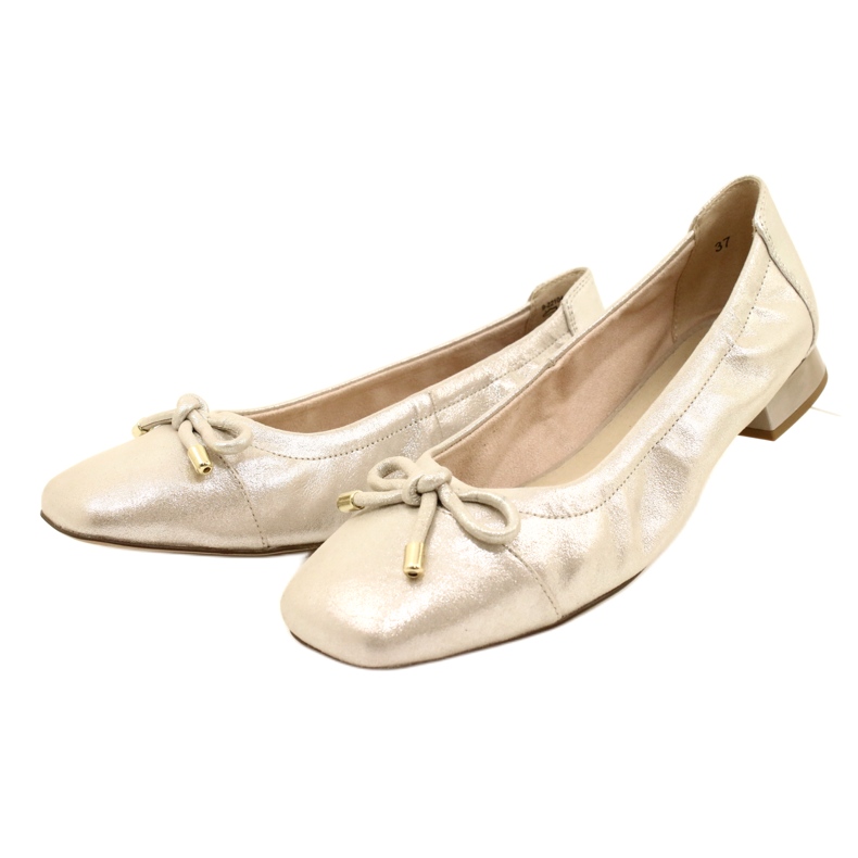 Pantofi pentru femei Caprice Ballerinas cu un arc 9-22104-20 354 Taupe Sue.Met argint 3