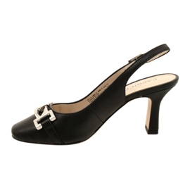 Sandale din piele pentru femei cu decor Caprice 9-29626-20 022 NAPPA NEGRU 2