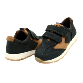 Pantofi casual din piele Mazurek 1362 Velcro Bleumarin-Maro albastru 3