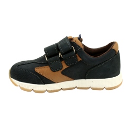 Pantofi casual din piele Mazurek 1362 Velcro Bleumarin-Maro albastru 1