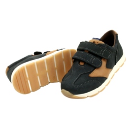 Pantofi casual din piele Mazurek 1362 Velcro Bleumarin-Maro albastru 4