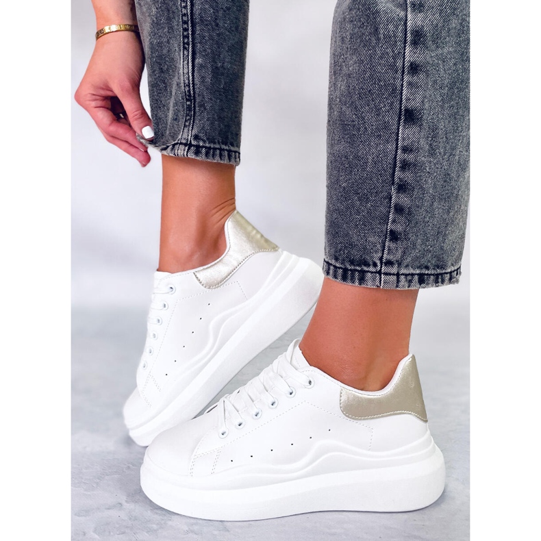 BM Pantofi sport de damă Leone Gold alb de aur 2