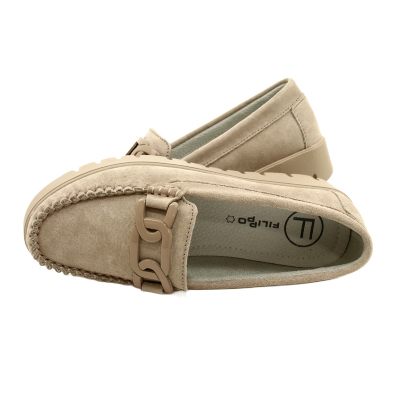 Mocasini din piele Filippo DP3334/23 BE bej 6