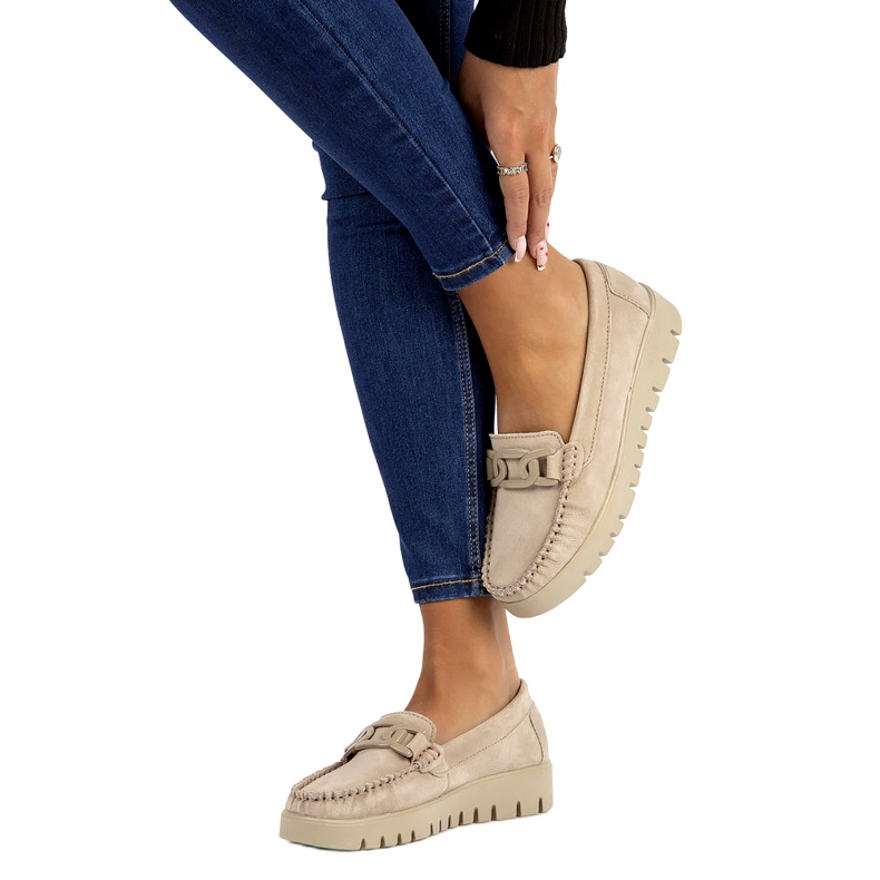 Mocasini din piele Filippo DP3334/23 BE bej 7