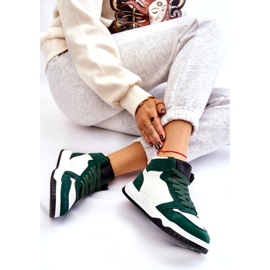 Pantofi sport de damă înalți, pantofi sport, alb și verde 6 Pantofi sport de damă înalți, pantofi sport, alb și verde 6