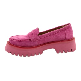 Mocasini din piele intoarsa Filippo DP4586/23 FH Fuchsia roz 2