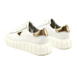Tenisi din piele Filippo DP4138 alb de aur 6