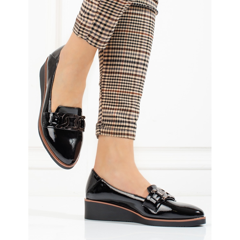 W. Potocki Pantofi de damă lăcuți cu pană joasă de la Potocki negru 1