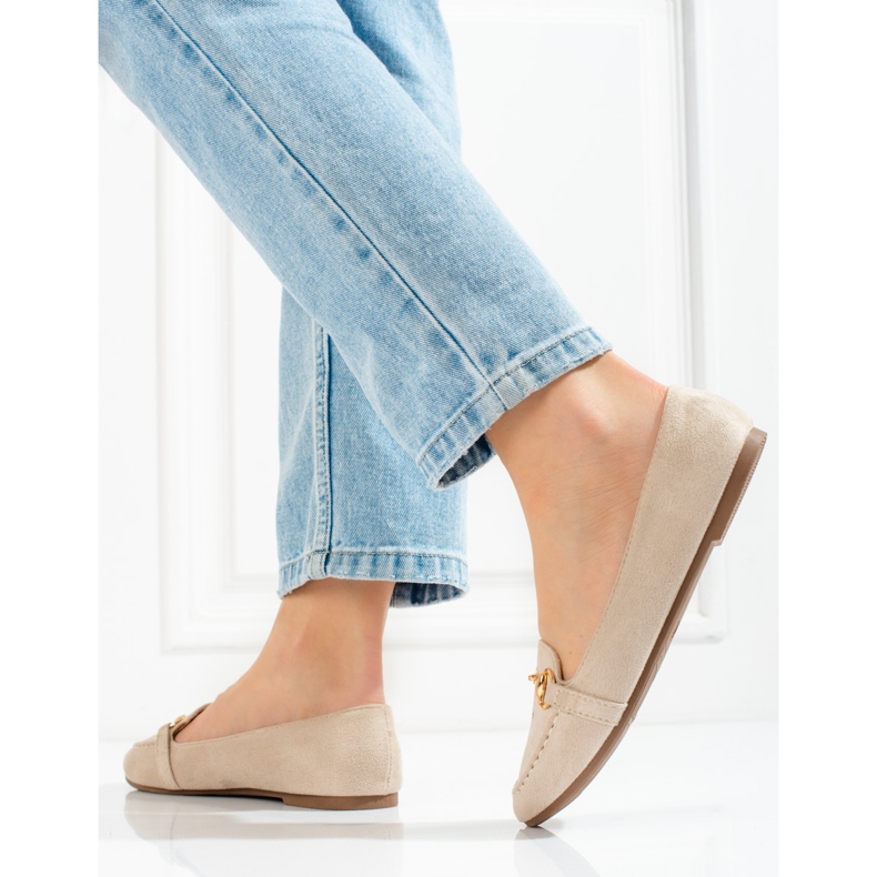 W. Potocki Mocasini de dama bej de la Potocki 2