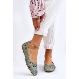 PS1 Balerini la modă ajurat, verde Thiago 1