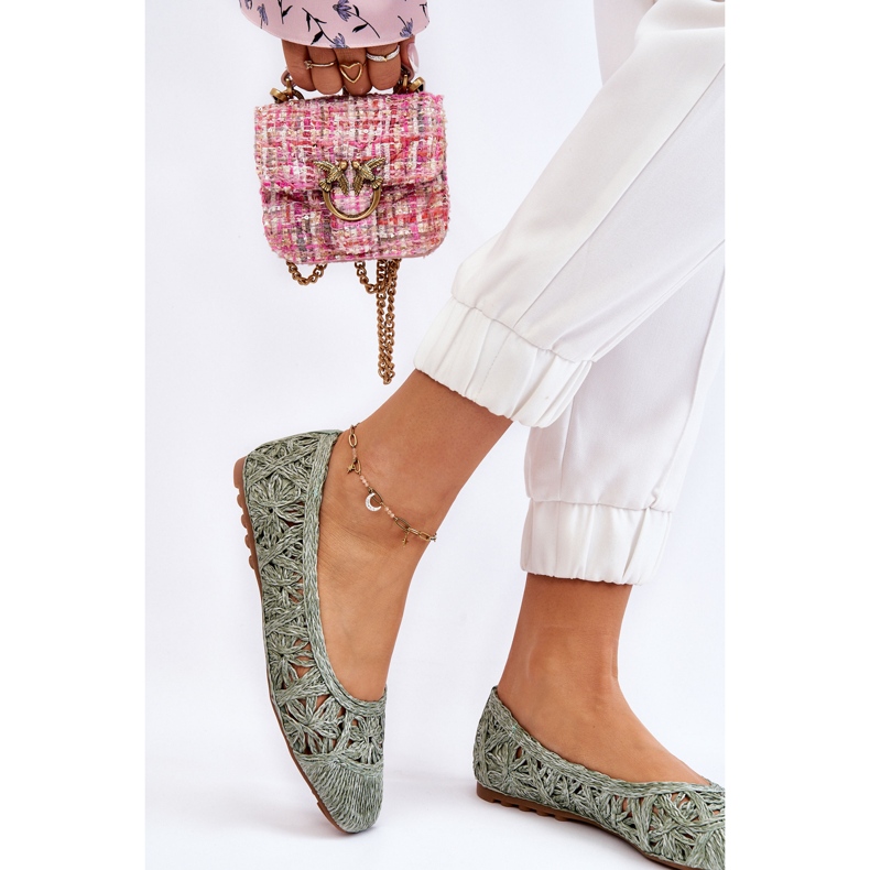 PS1 Balerini la modă ajurat, verde Thiago 2