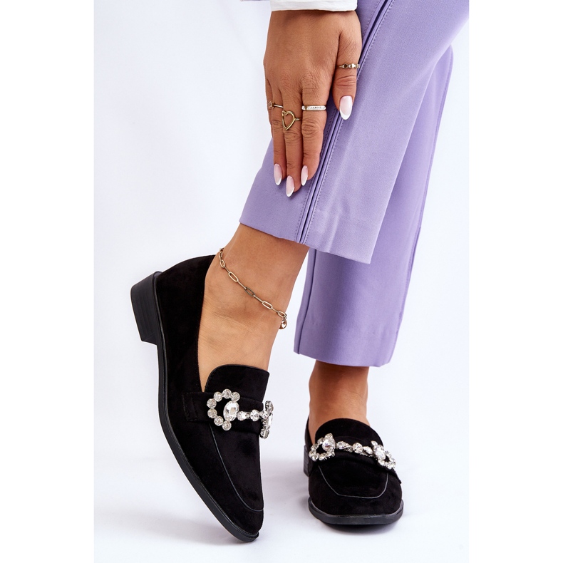 PS1 Mocasini eleganti din piele intoarsa neagra Aliya negru 1