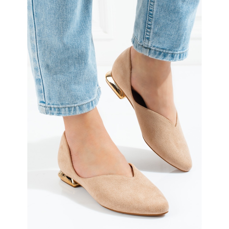 W. Potocki Balerini dama din piele intoarsa Potocki bej 1 W. Potocki Balerini dama din piele intoarsa Potocki bej 1