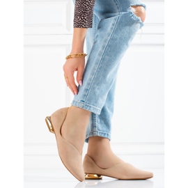 W. Potocki Balerini dama din piele intoarsa Potocki bej 2 W. Potocki Balerini dama din piele intoarsa Potocki bej 2