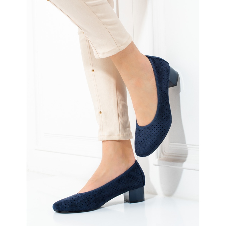 W. Potocki Pompe ajurate de damă bleumarin Potocki albastru 1