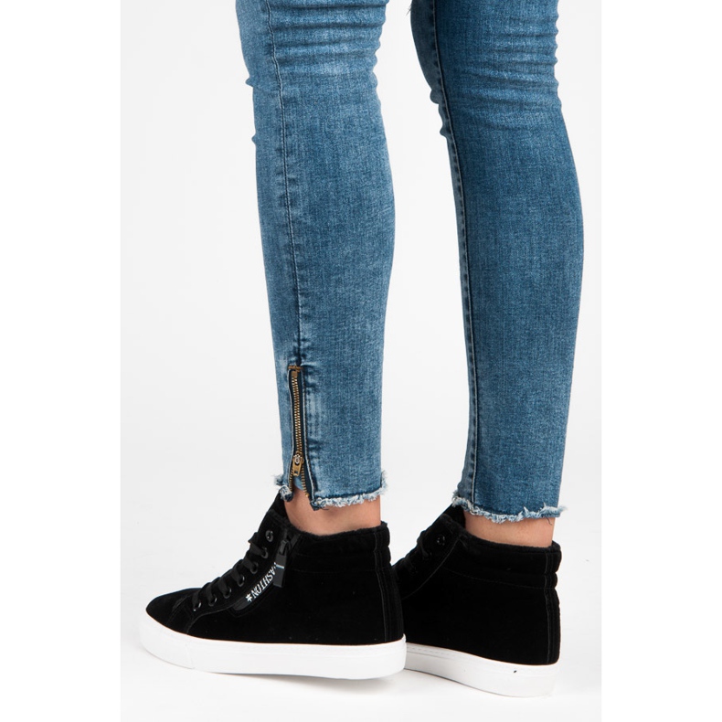 Ideal Shoes Adidași cu izolație negru 1