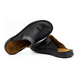 Papuci bărbați din piele 219 Kampol negru 5