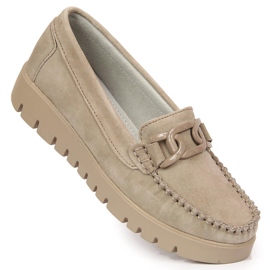 Mocasini de dama din piele pe platforma bej Filippo DP3334 2 Mocasini de dama din piele pe platforma bej Filippo DP3334 2