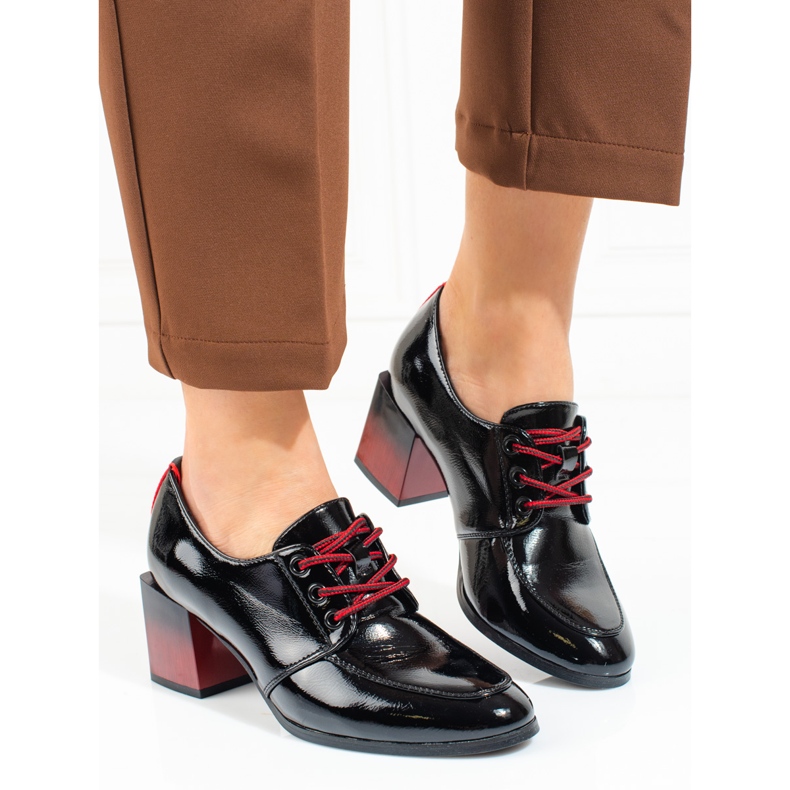 W. Potocki Pantofi dama cu siret Potocki negri negru 1