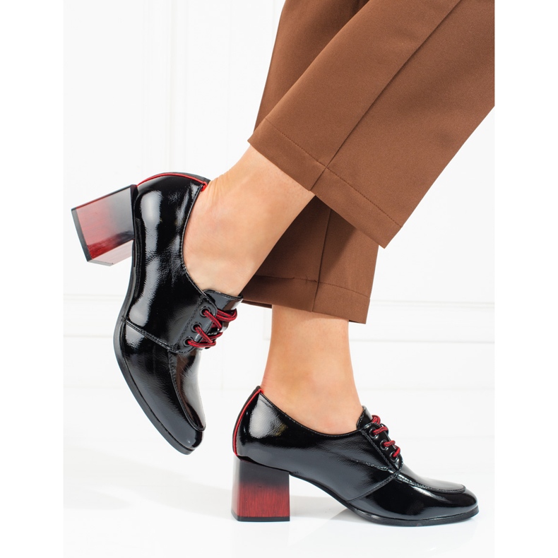 W. Potocki Pantofi dama cu siret Potocki negri negru 2