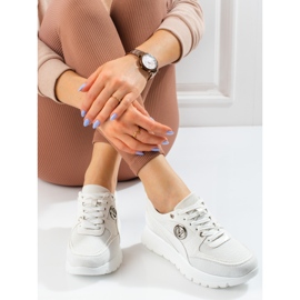 Pantofi sport dama Vinceza pe platforma alba 1