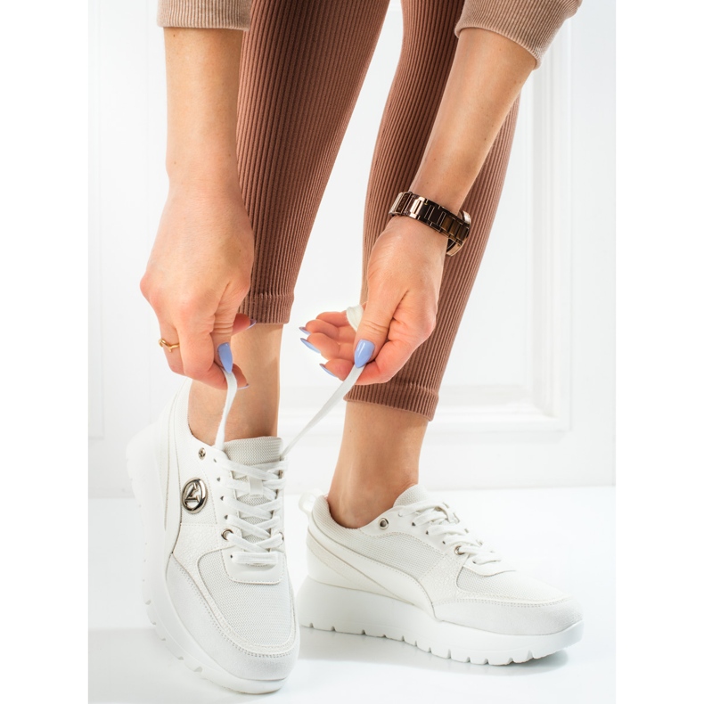 Pantofi sport dama Vinceza pe platforma alba 2