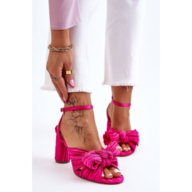 Sandale la modă cu arcuri înalte fuchsia roz 1