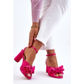 Sandale la modă cu arcuri înalte fuchsia roz 2