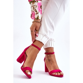 PS1 Sandalele clasice cu toc fuchsia lui Amina roz 2