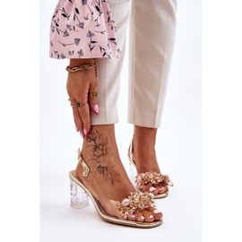 S.Barski Sandale la modă cu margele Golden Terrance de aur 1