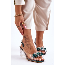 S.Barski Sandale la modă cu margele verzi Terrance verde 1