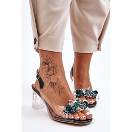 S.Barski Sandale la modă cu margele verzi Terrance verde 2