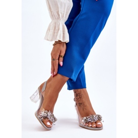 S.Barski Sandale la modă cu mărgele Terrance gri 2