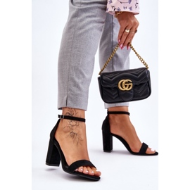 PS1 Sandale clasice cu toc Amina din piele intoarsa negru 2
