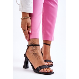 S.Barski Sandale negre Owen cu toc patentat negru 1